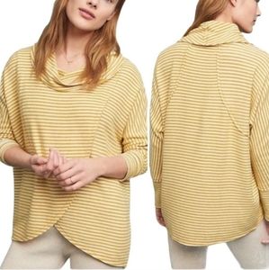 Striped Yellow Cowl Neck Sweater